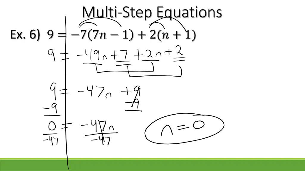 multi step equations 6