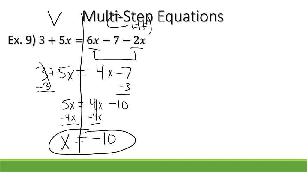 multi step equations 9