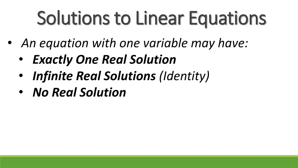 solutions to linear equations solutions to linear