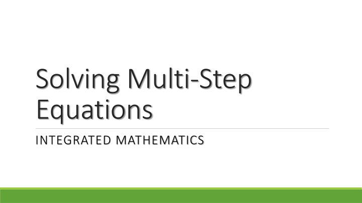 solving multi step equations