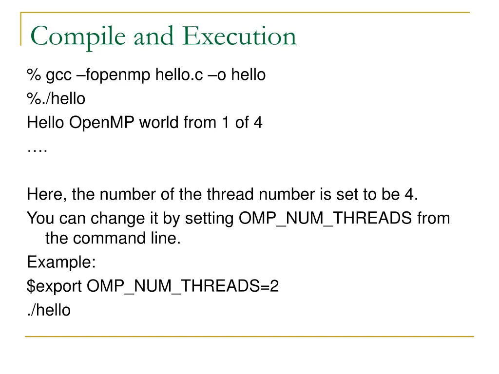 compile and execution