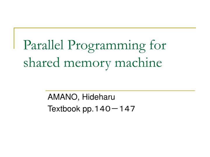 parallel programming for shared memory machine