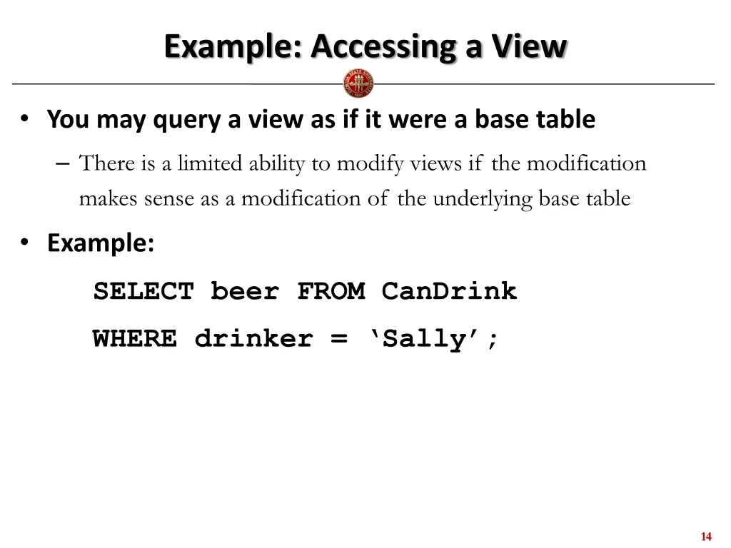 example accessing a view