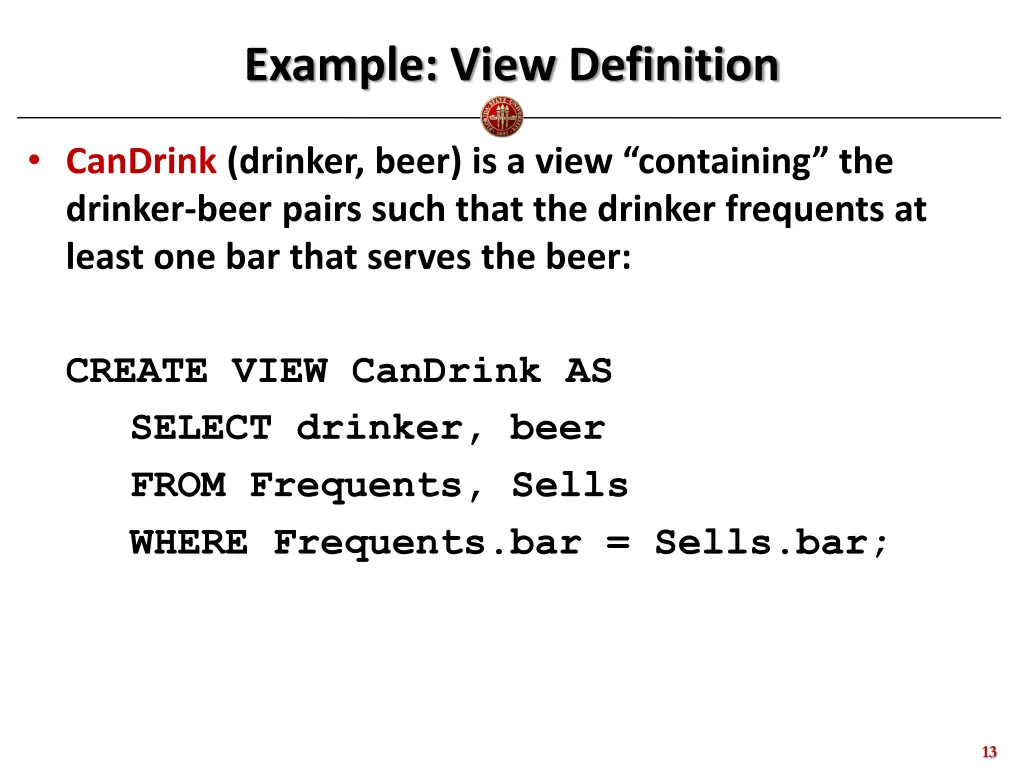 example view definition