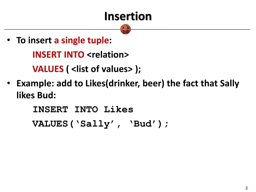 insertion