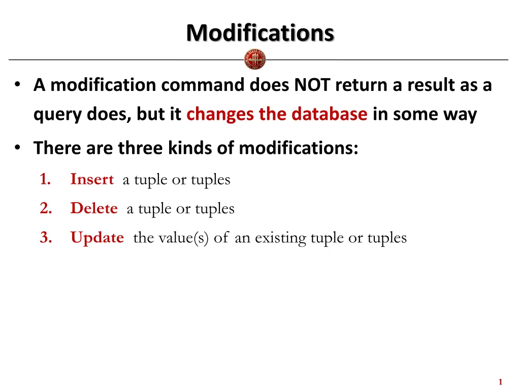 modifications