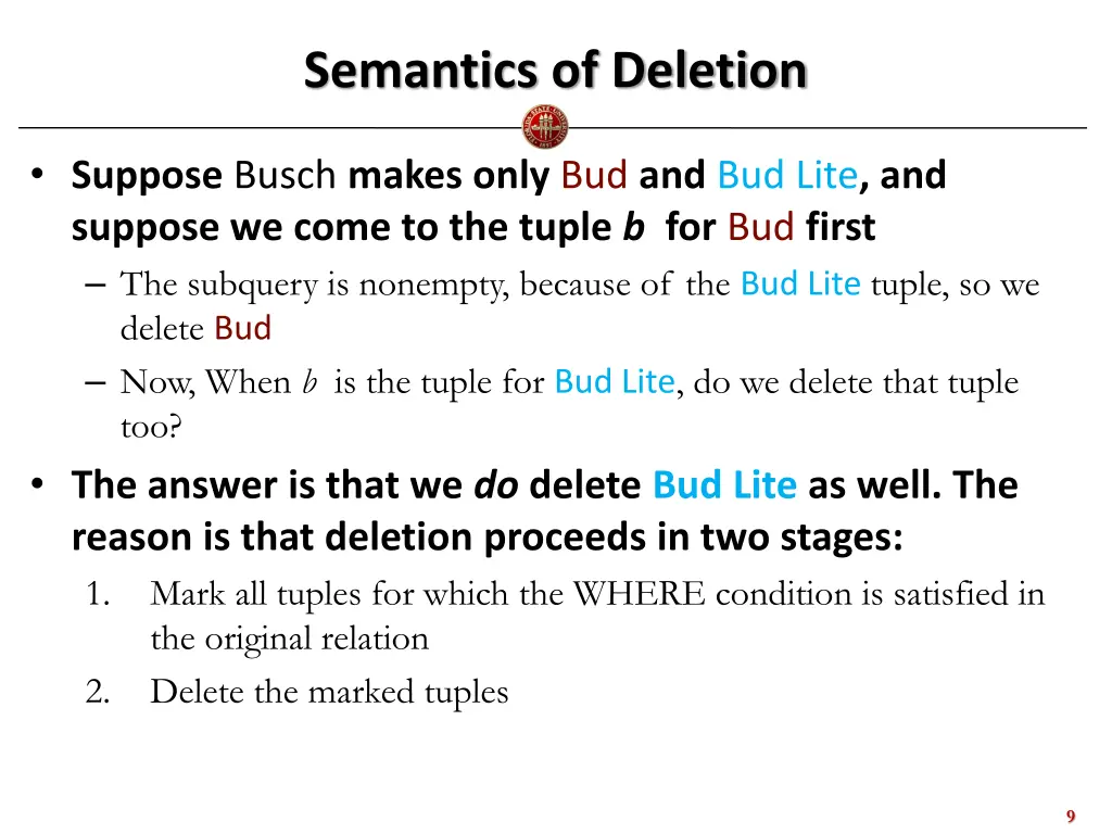 semantics of deletion