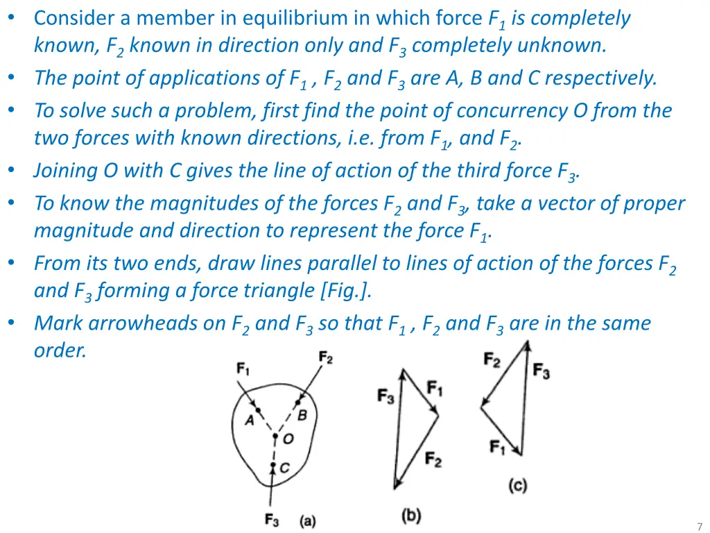 consider a member in equilibrium in which force