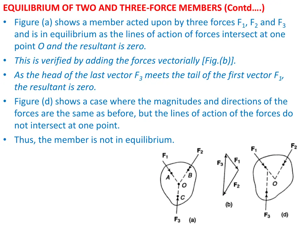 equilibrium of two and three force members contd