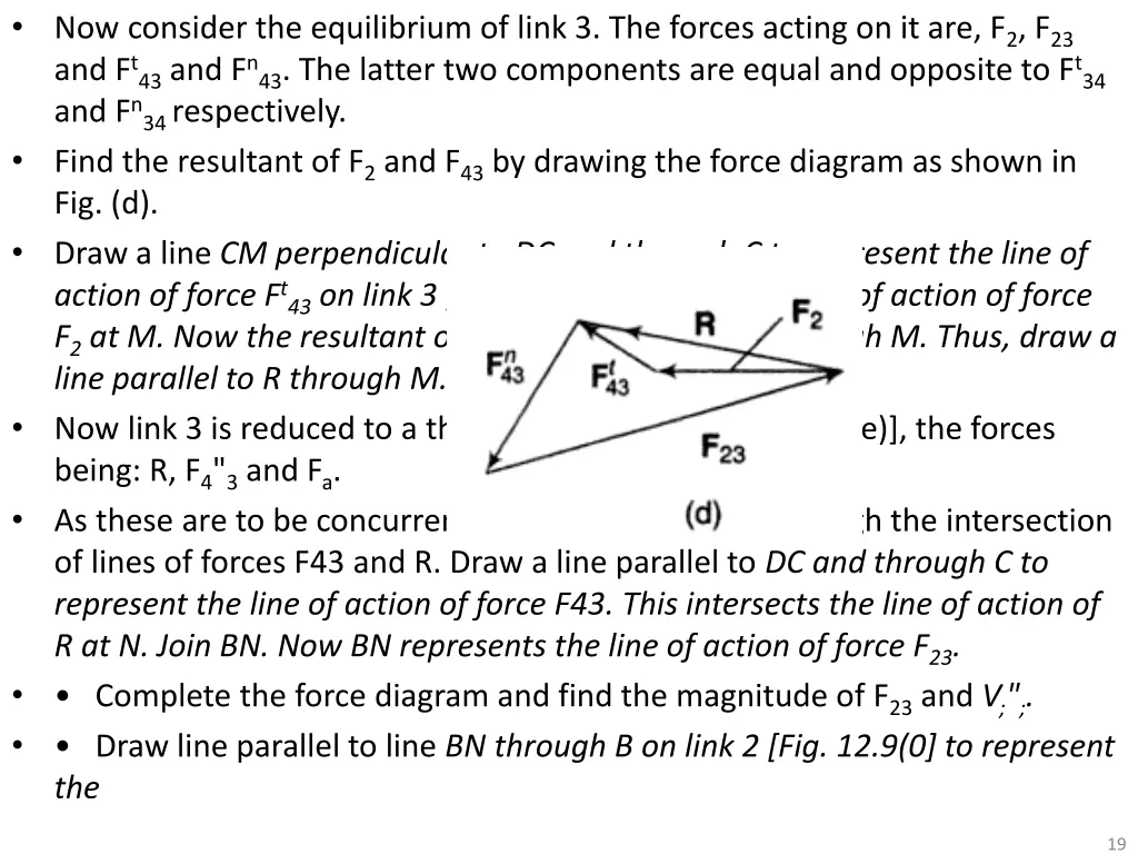 now consider the equilibrium of link 3 the forces