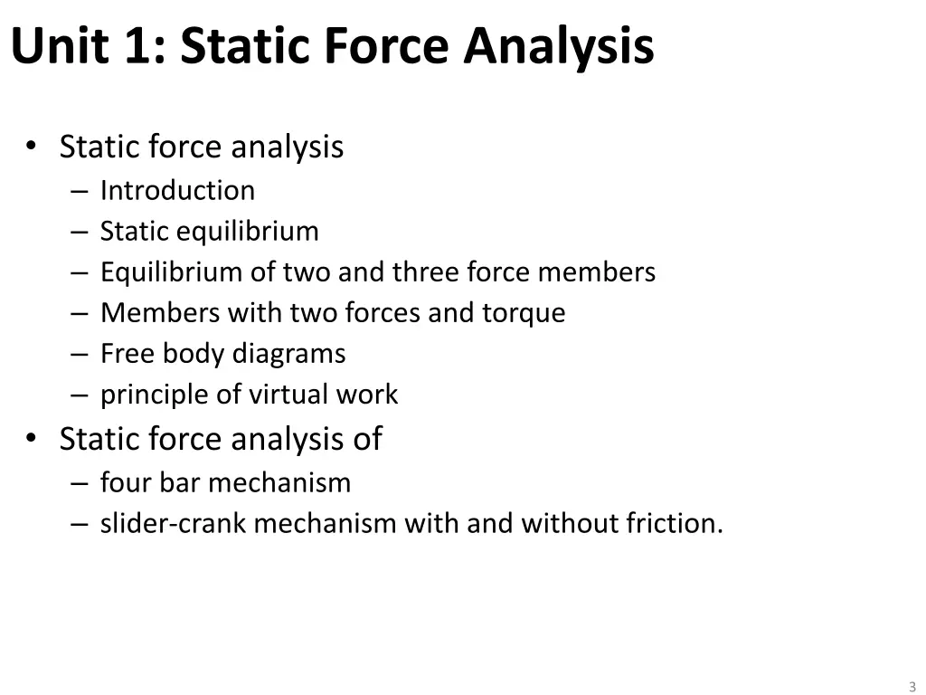 unit 1 static force analysis 1