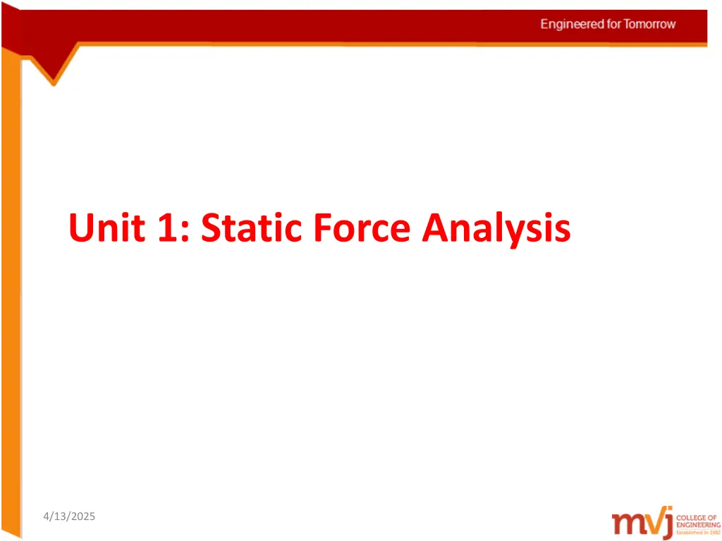 unit 1 static force analysis