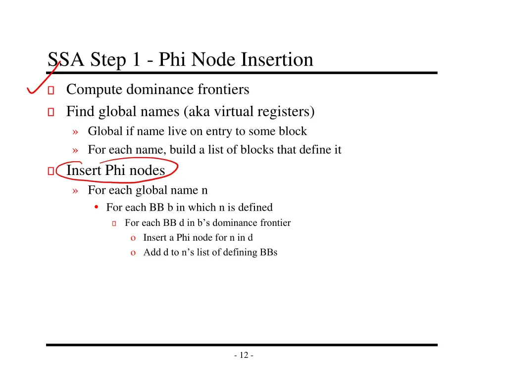 ssa step 1 phi node insertion