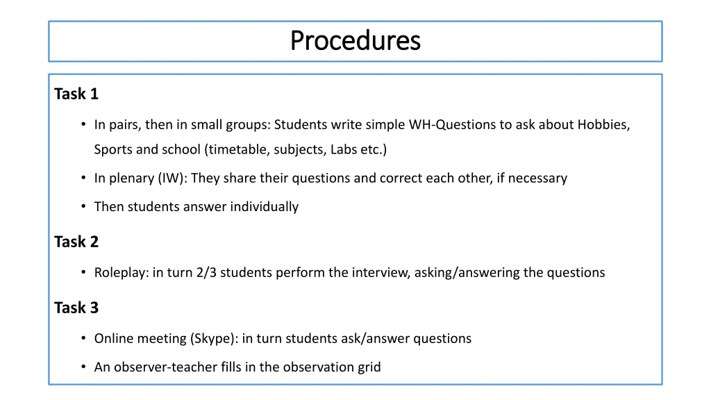 procedures procedures