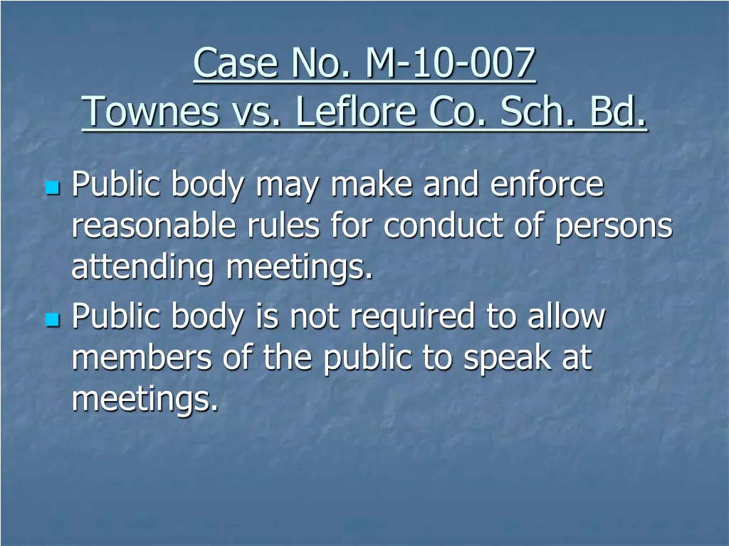 case no m 10 007 townes vs leflore co sch bd
