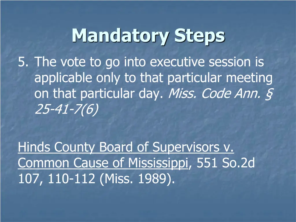 mandatory steps 3