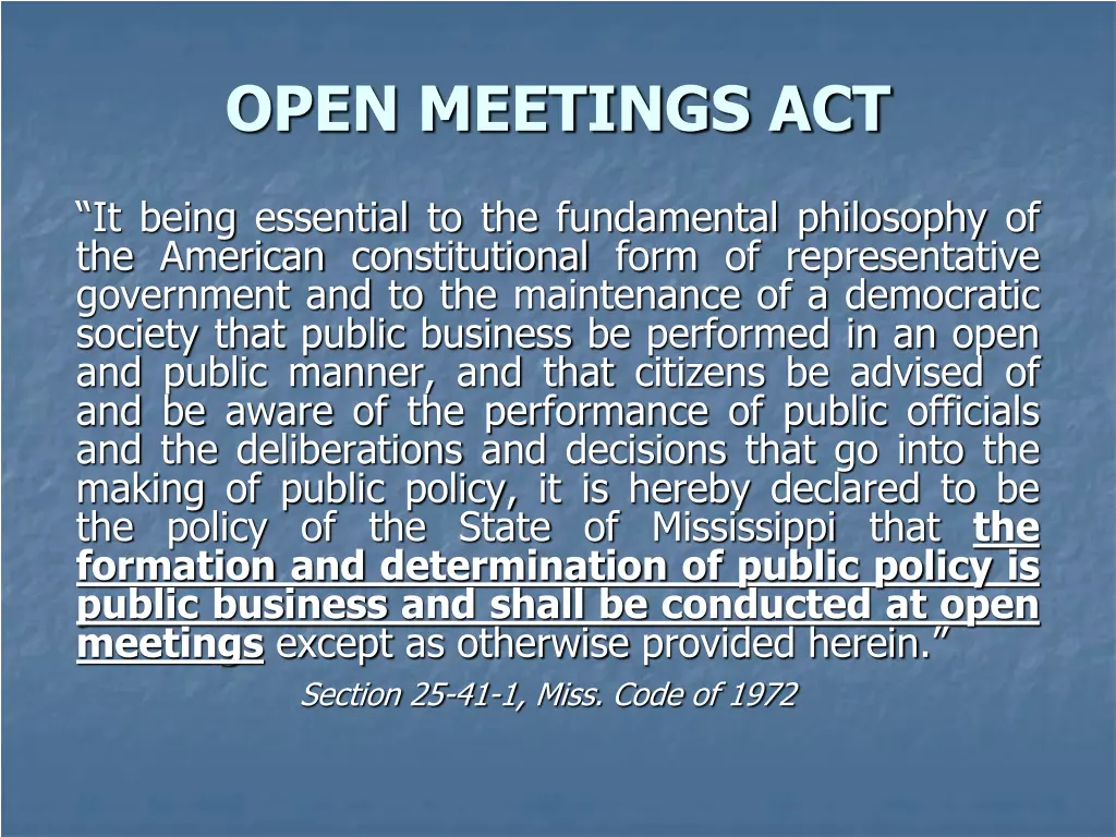 open meetings act 1