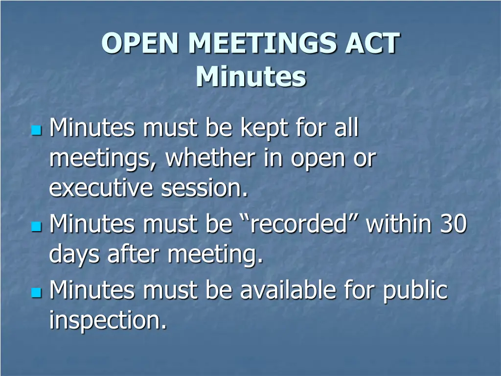 open meetings act minutes