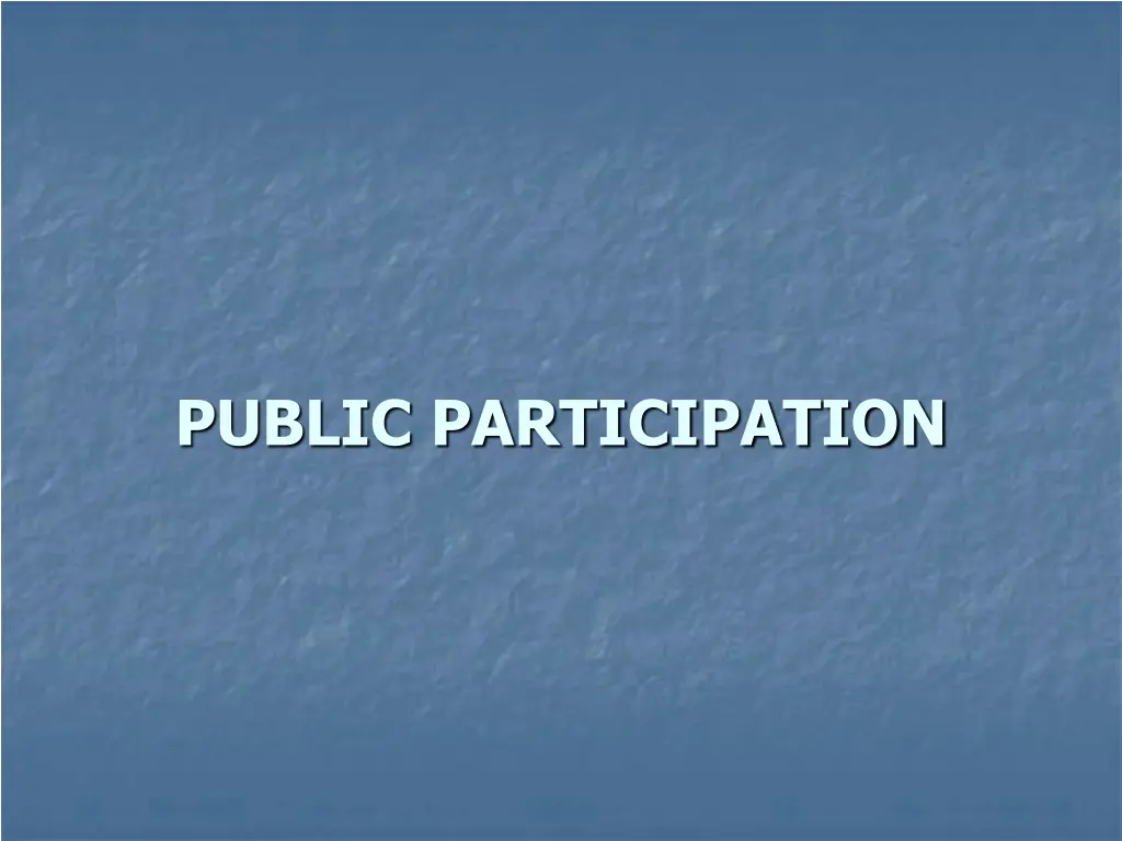 public participation