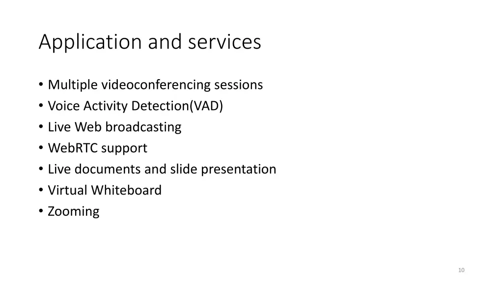 application and services