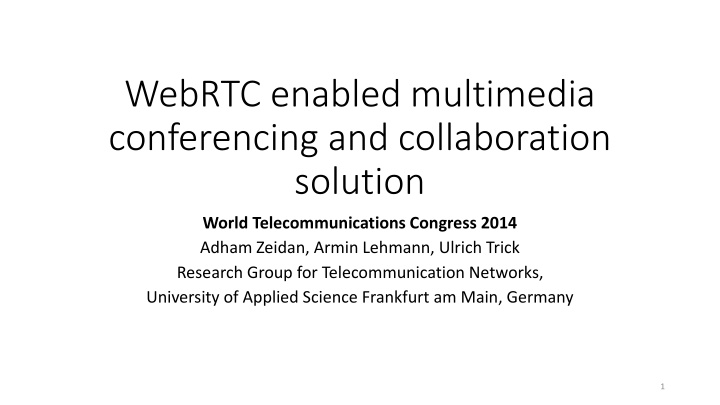 webrtc enabled multimedia conferencing