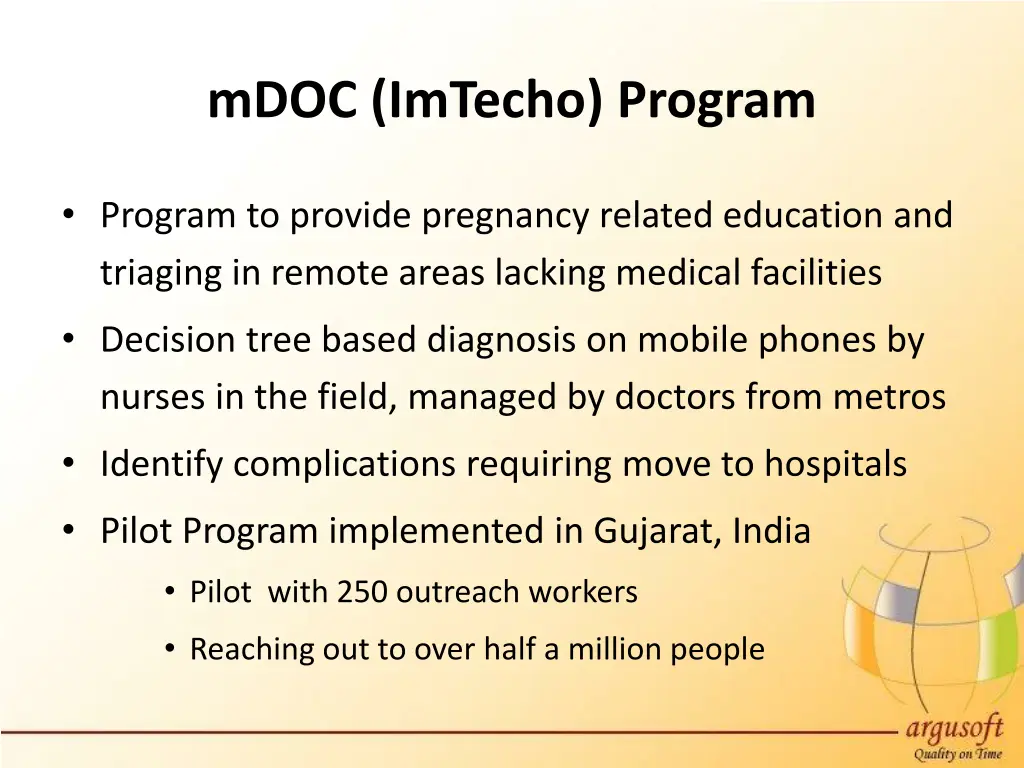 mdoc imtecho program