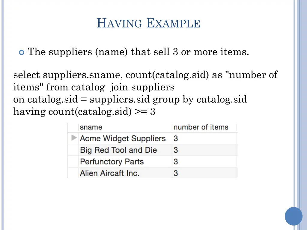 h aving e xample