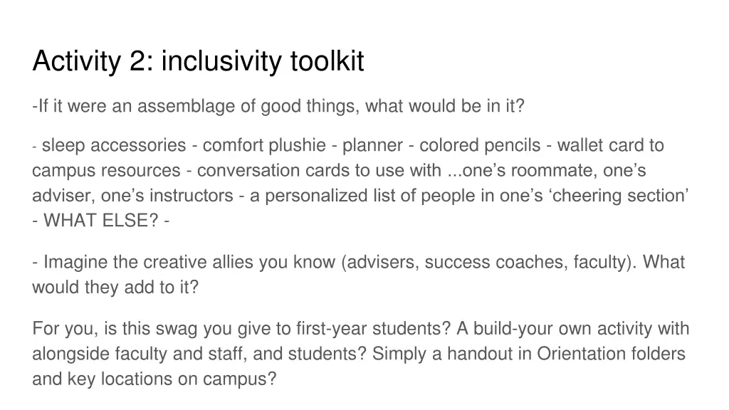 activity 2 inclusivity toolkit