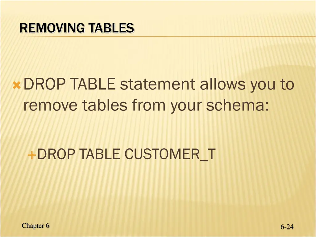 removing tables