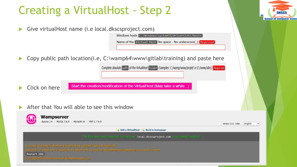 creating a virtualhost step 2