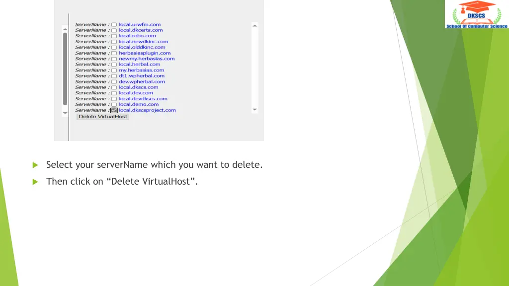 select your servername which you want to delete