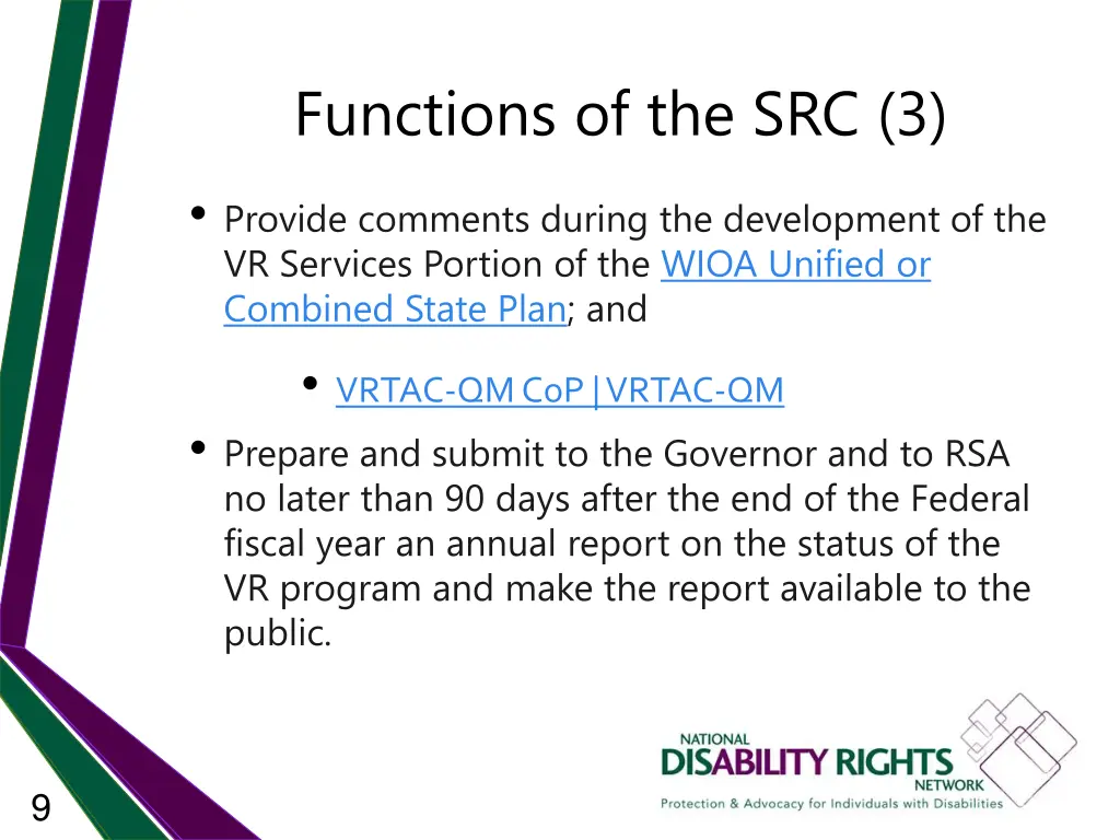 functions of the src 3