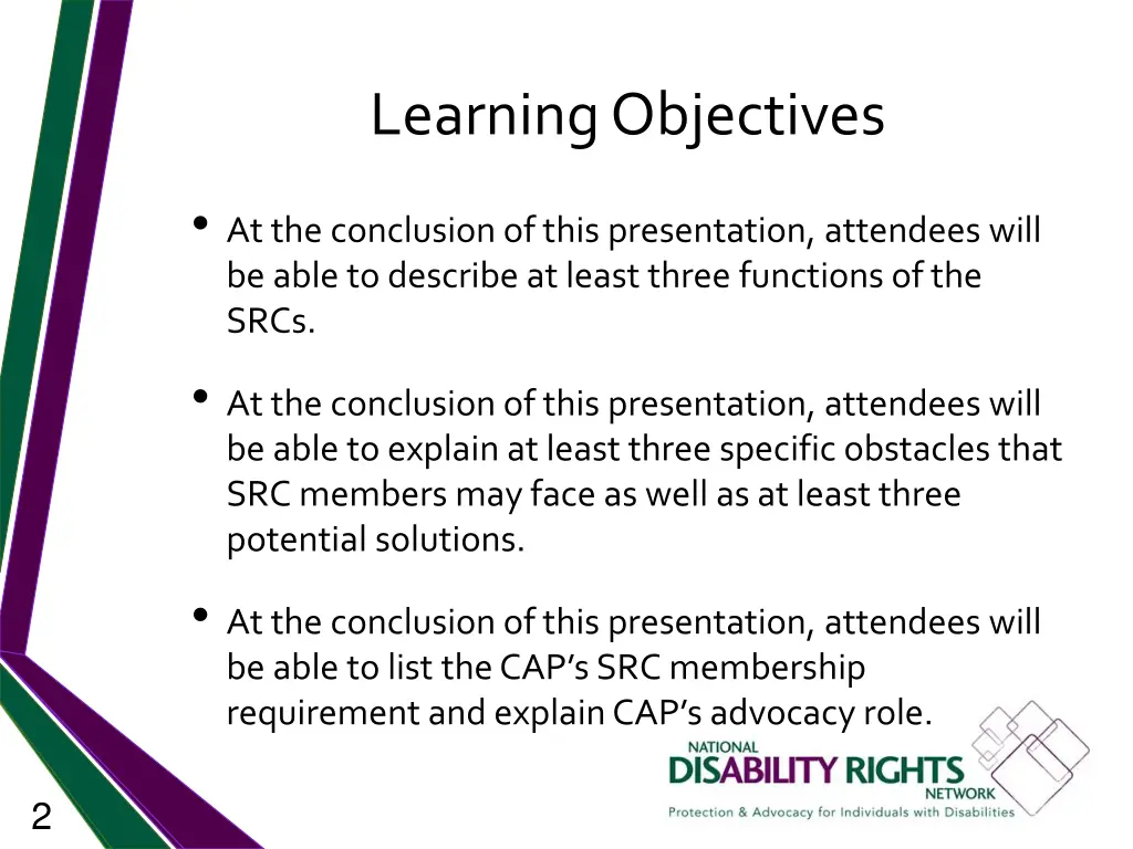 learning objectives