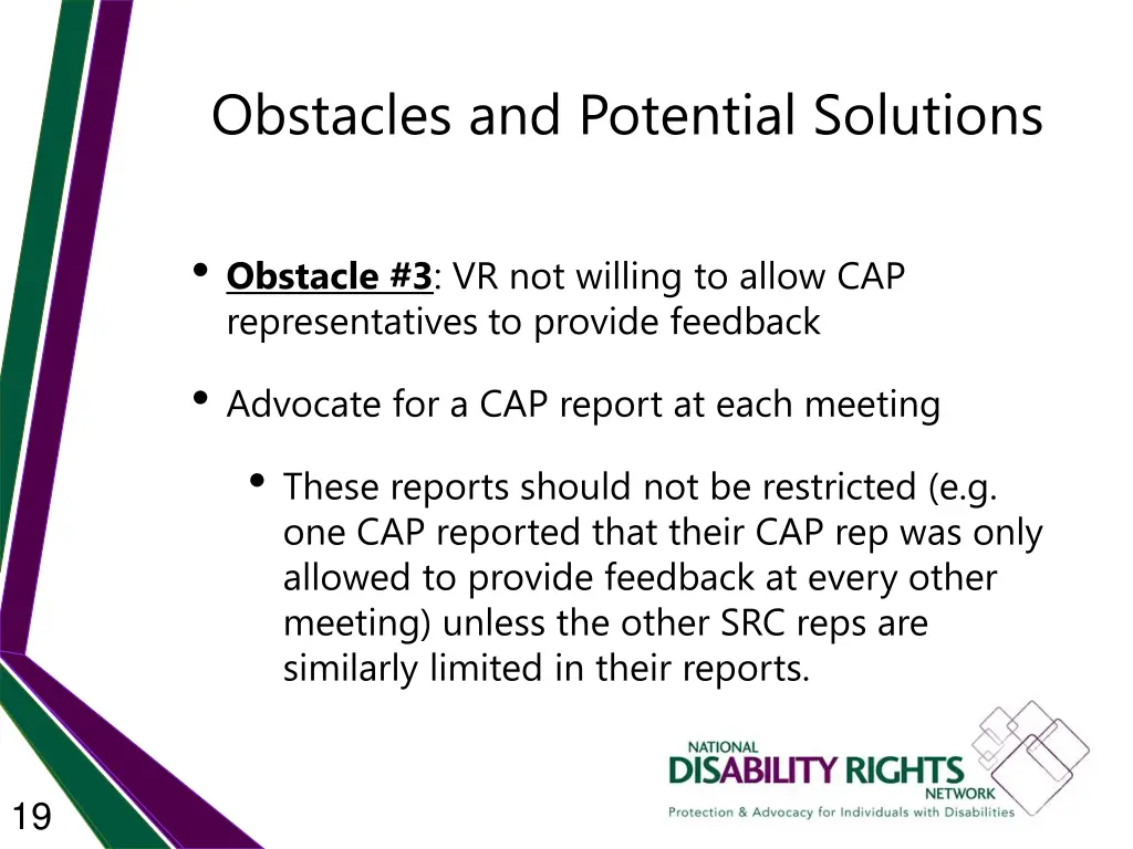 obstacles and potential solutions 9