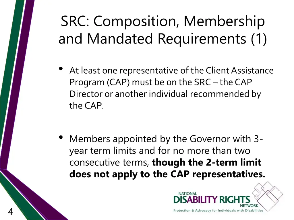 src composition membership and mandated