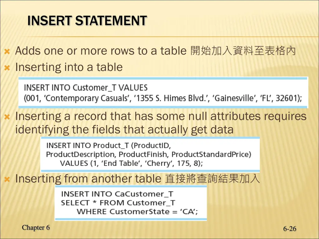 insert statement
