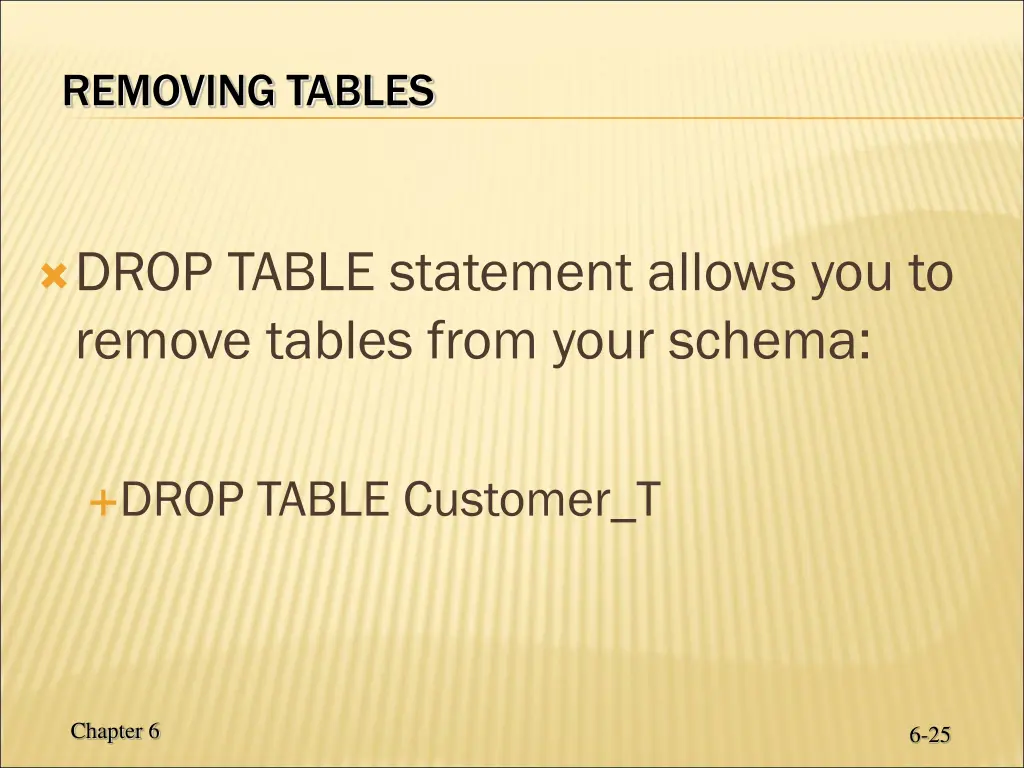 removing tables