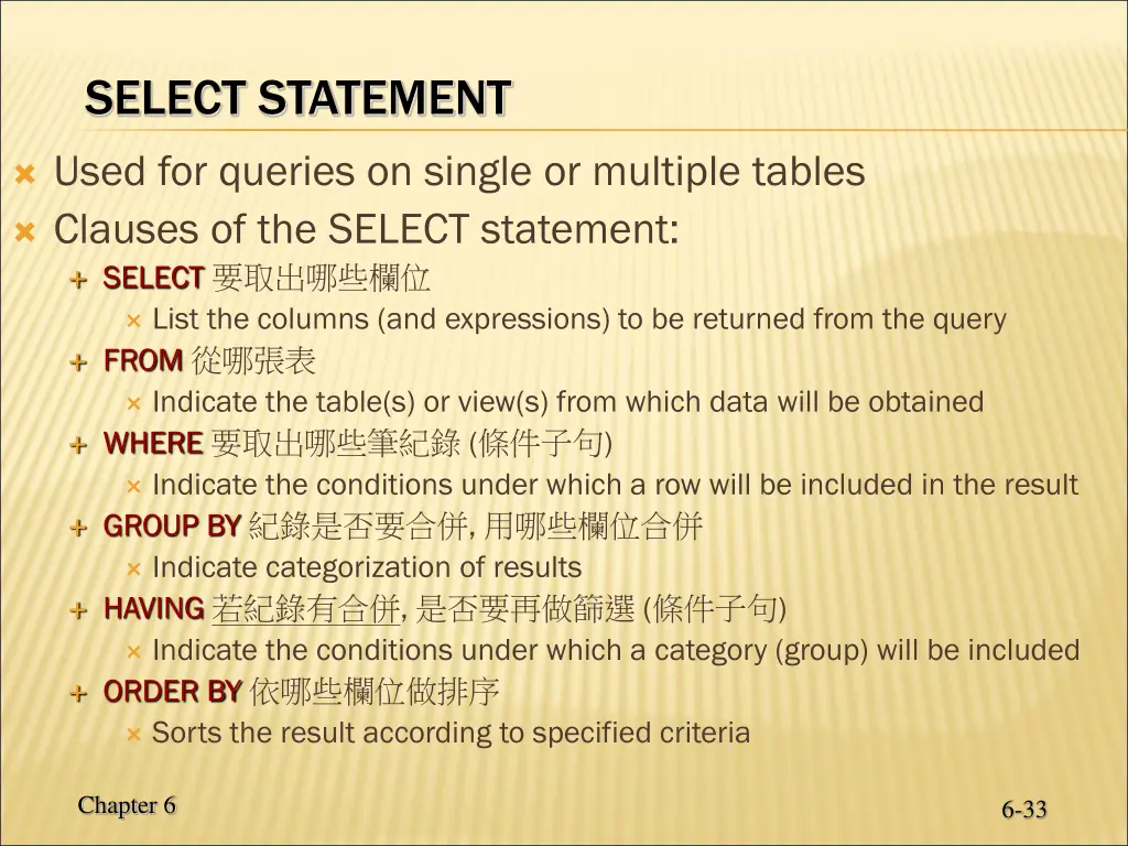 select statement