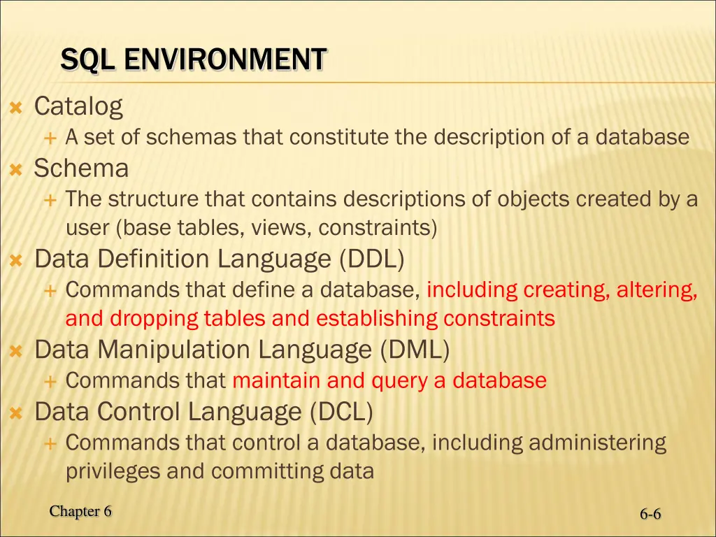 sql environment