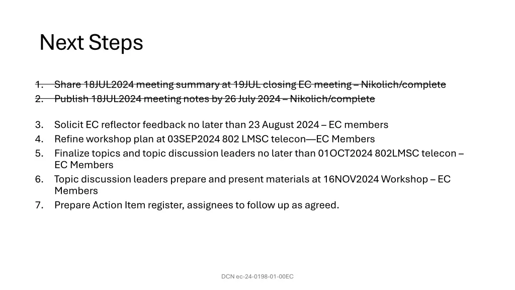 next steps