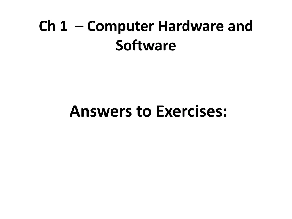 ch 1 computer hardware and software