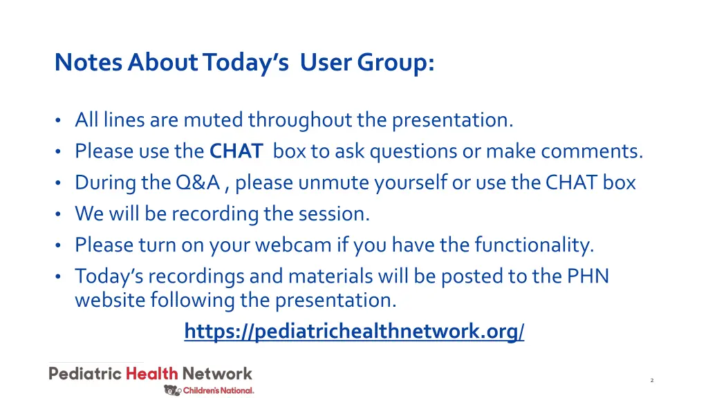 notes about today s user group