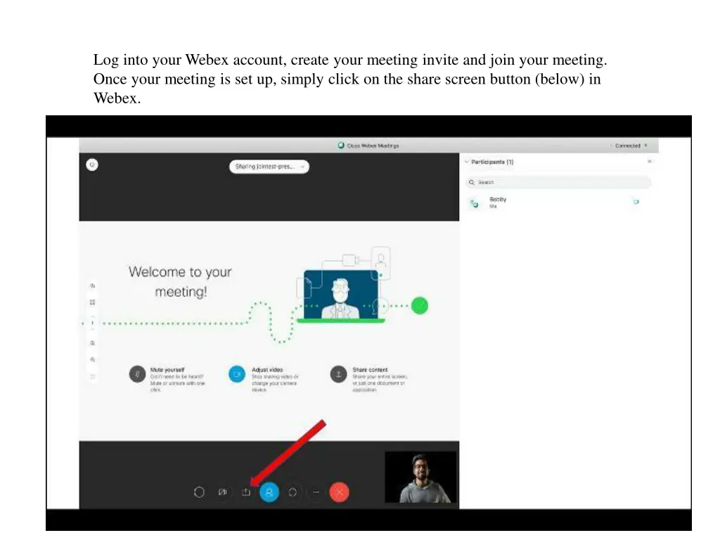 log into your webex account create your meeting