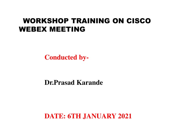 workshop training on cisco webex meeting