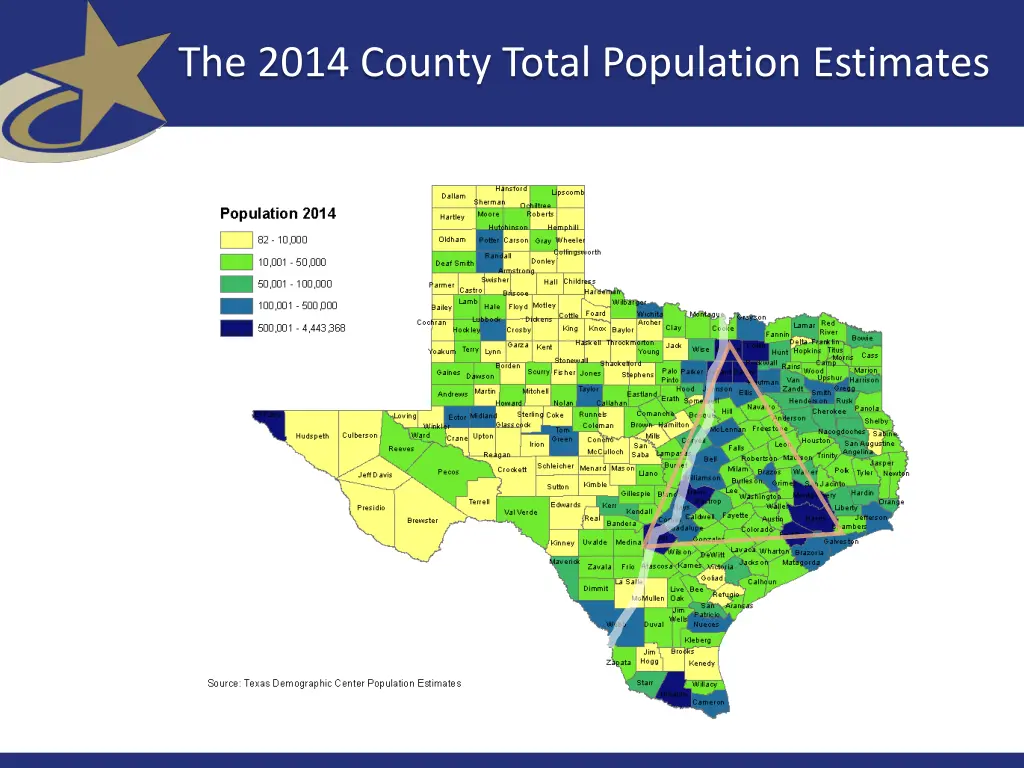 the 2014 county total population estimates