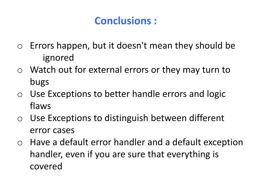 conclusions