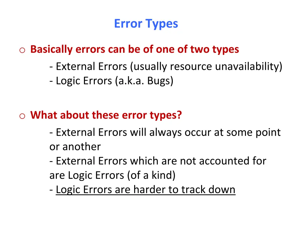 error types