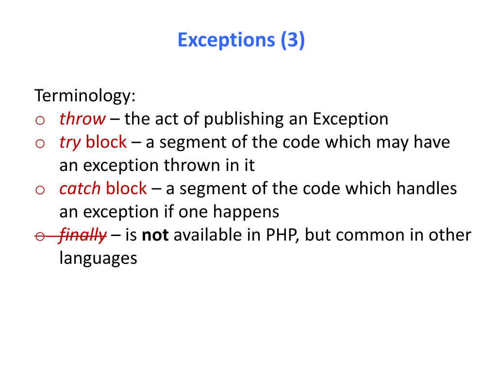 exceptions 3