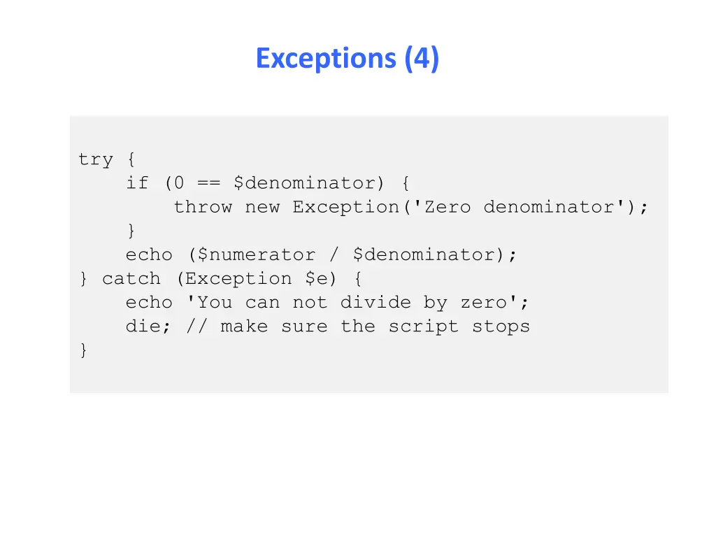 exceptions 4