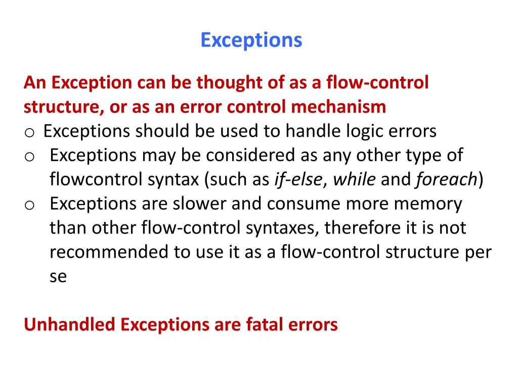 exceptions
